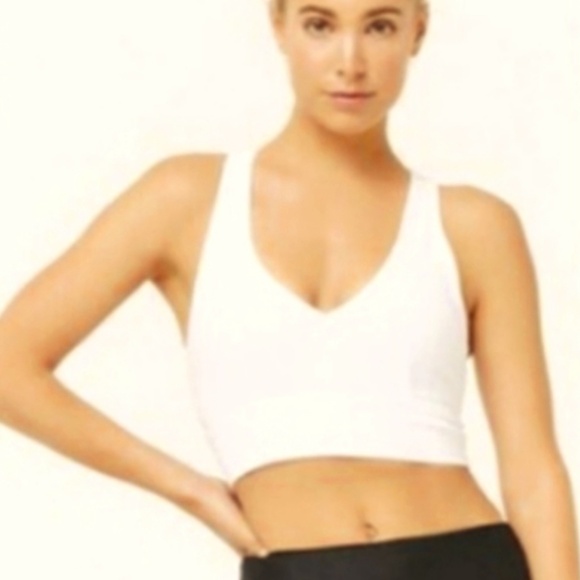 L | White Racerback Sports Bra - Picture 1 of 4